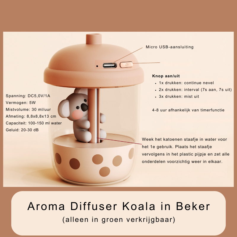 Koala in Beker Aroma Diffuser