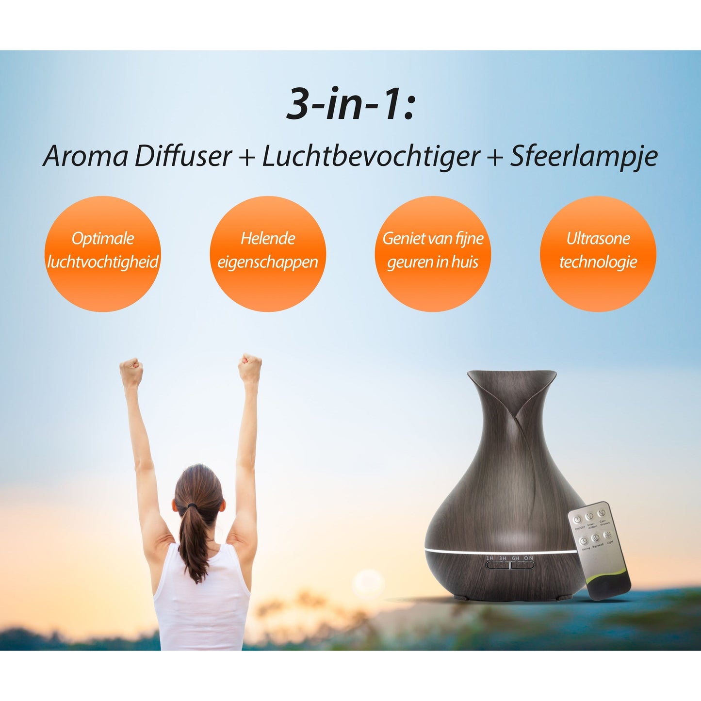 Lotus Zen Pro - Donker Hout - Aroma Diffuser