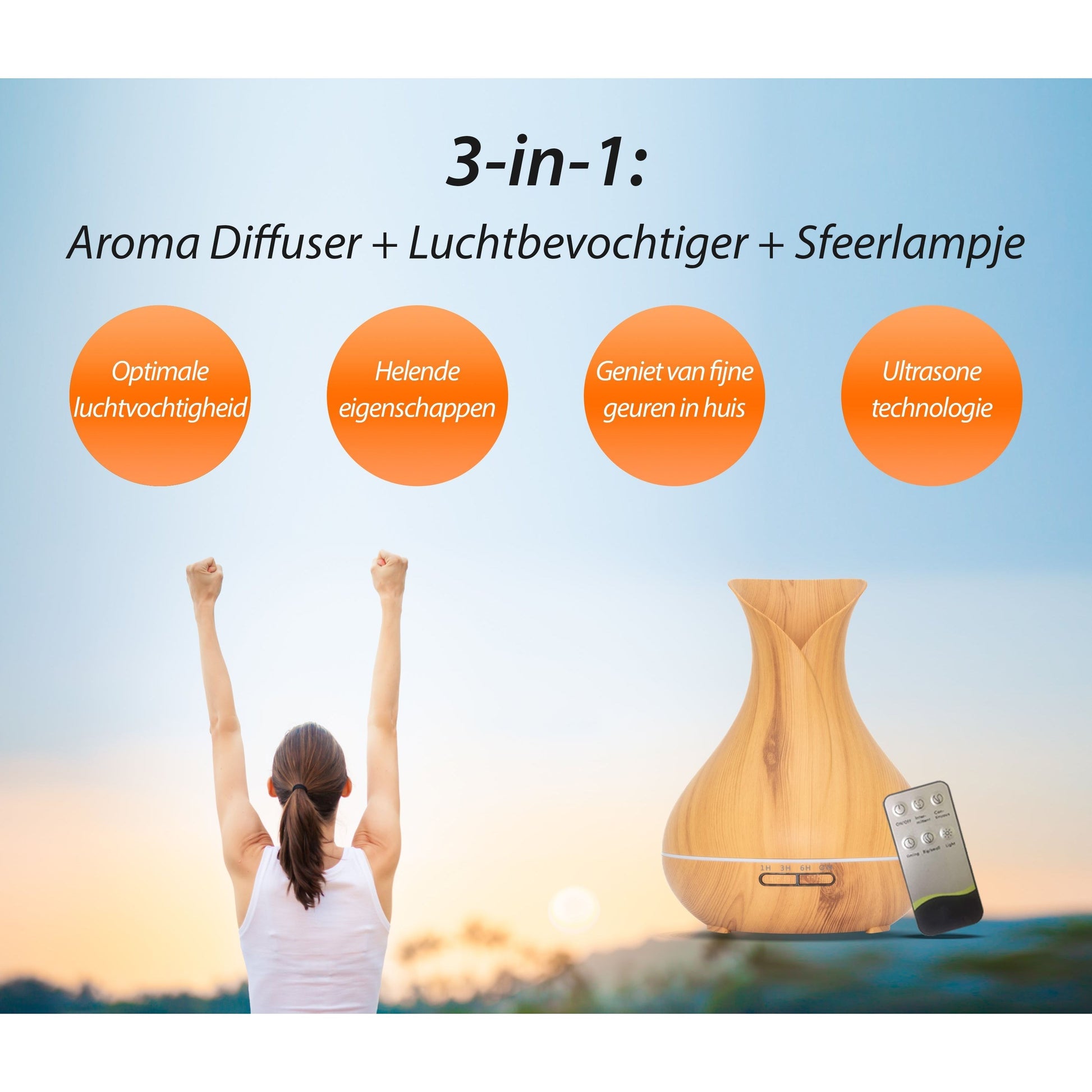 Lotus Zen Pro - Licht Hout - Aroma Diffuser