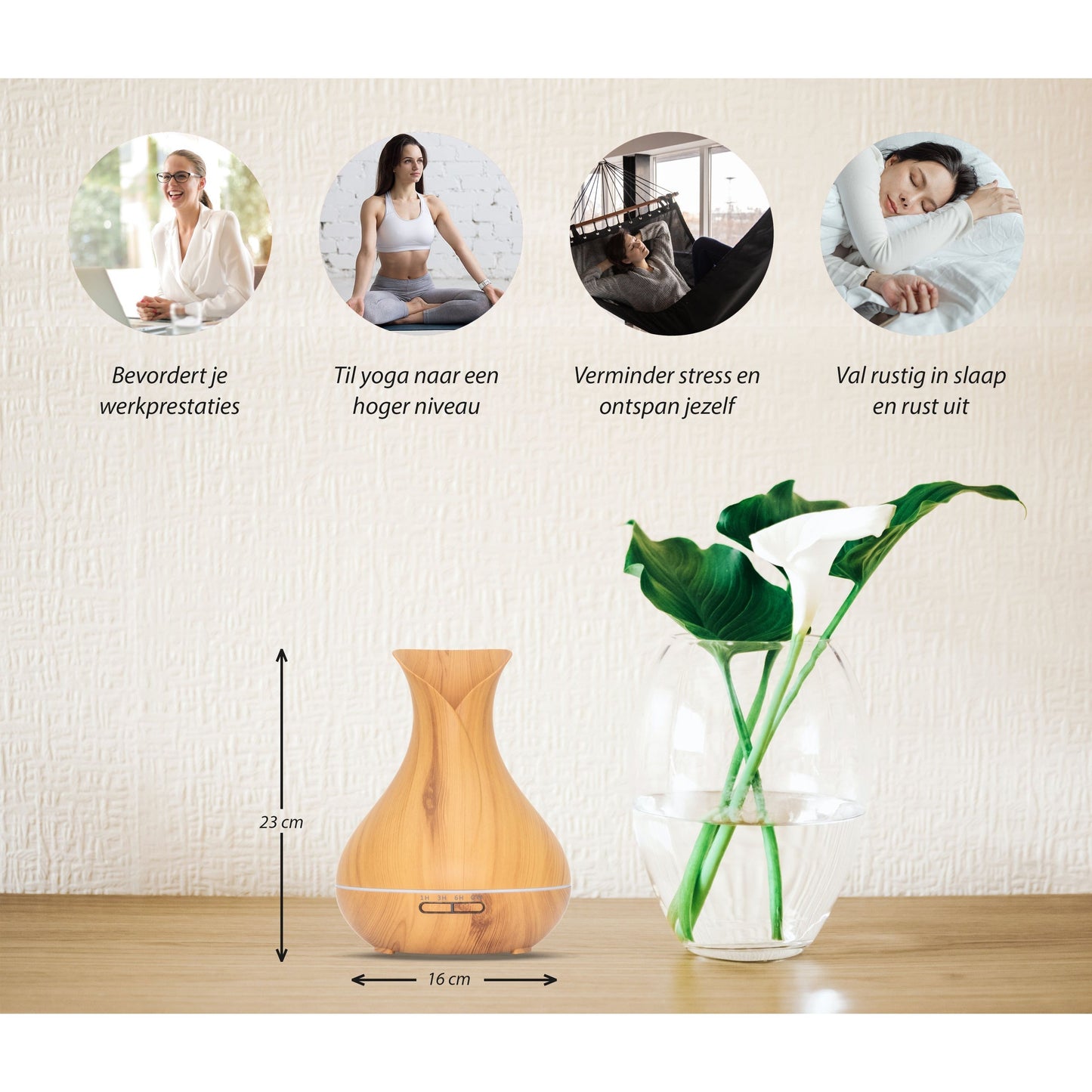 Lotus Zen Pro - Licht Hout - Aroma Diffuser