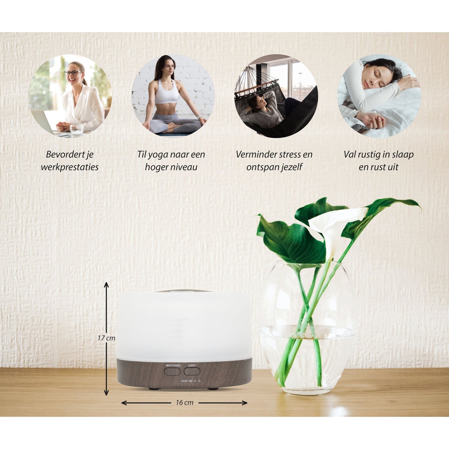 YinYang Balance Pro - Donker Hout - Aroma Diffuser