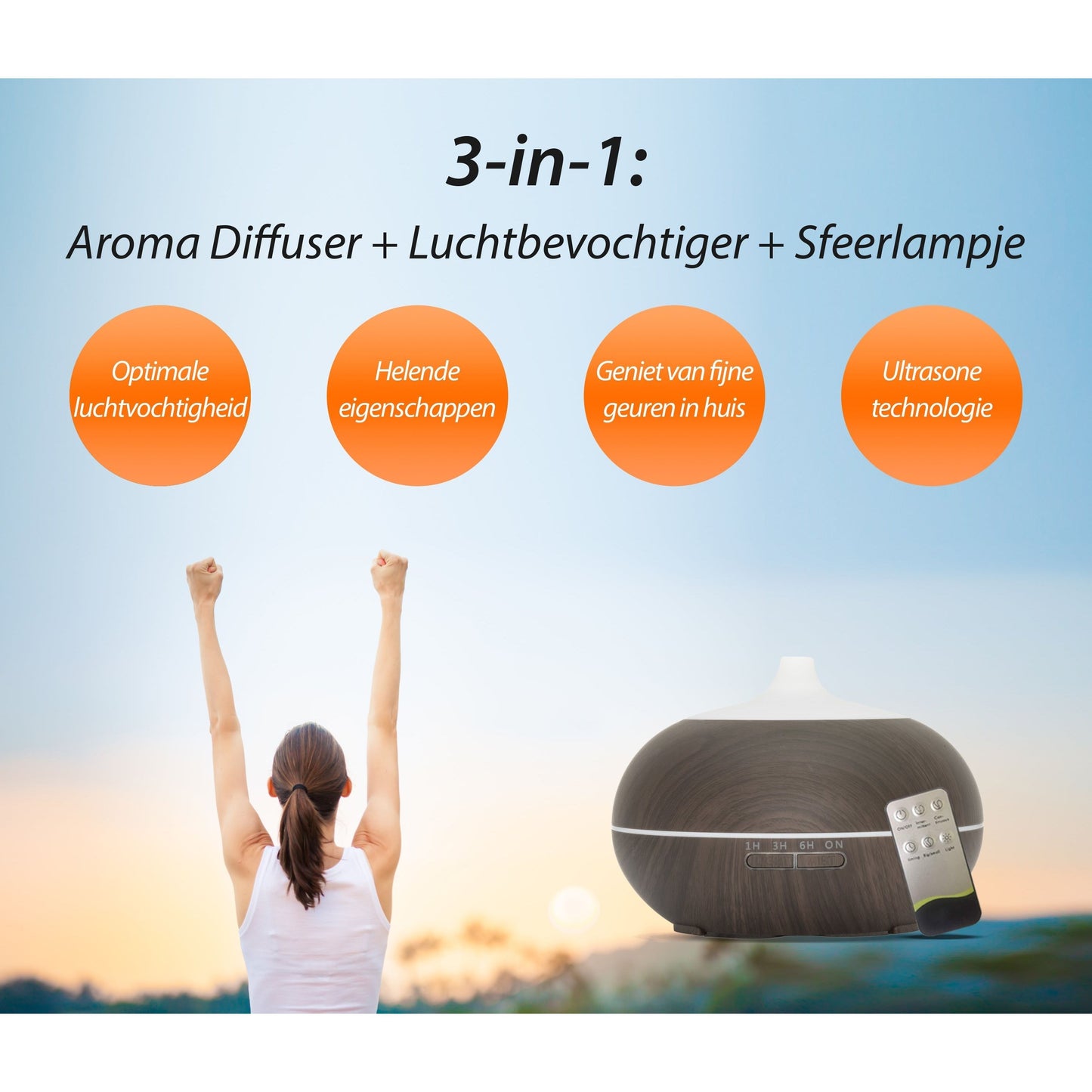 Shanti Calm Pro - Donker Hout - Aroma Diffuser