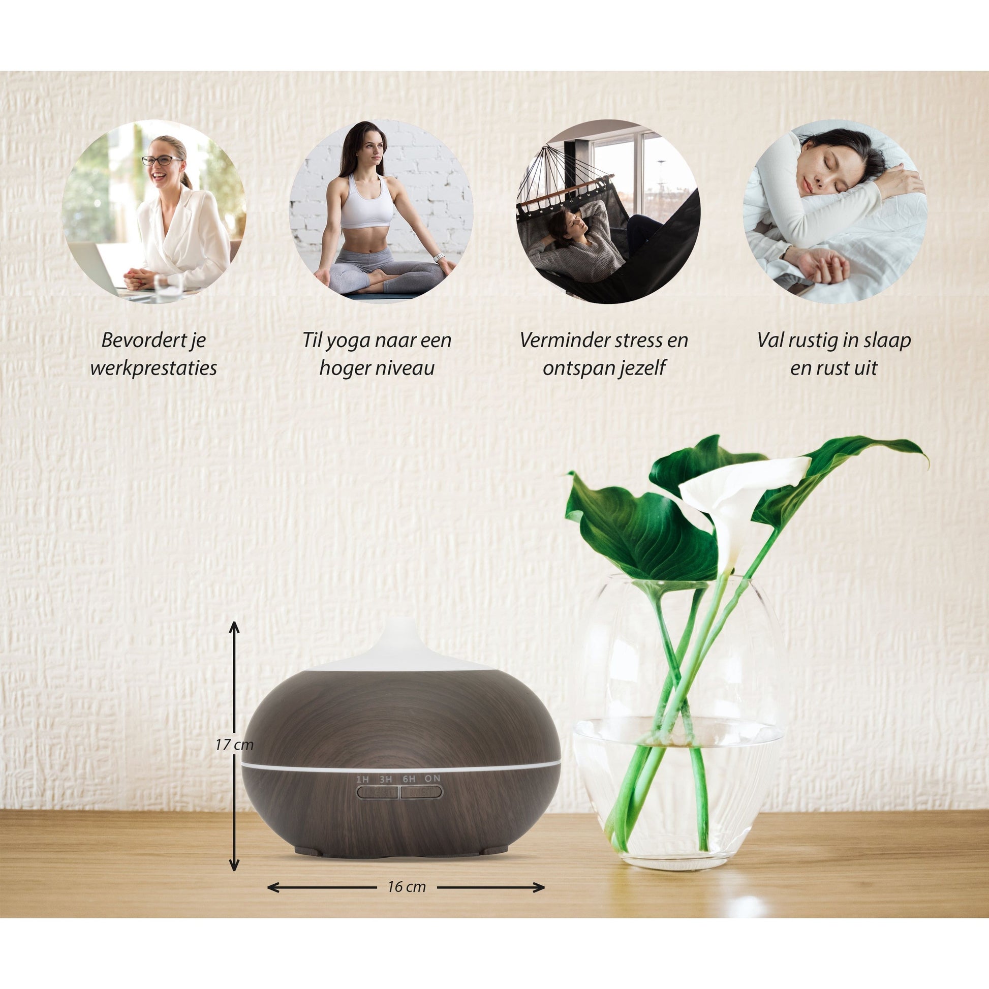 Shanti Calm Pro - Donker Hout - Aroma Diffuser