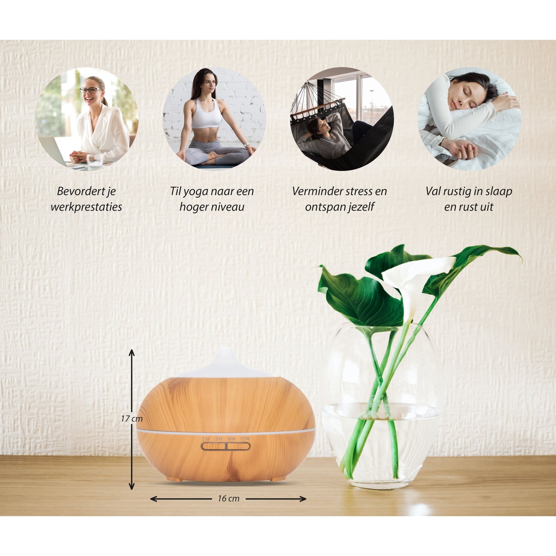 Shanti Calm Pro - Licht Hout - Aroma Diffuser