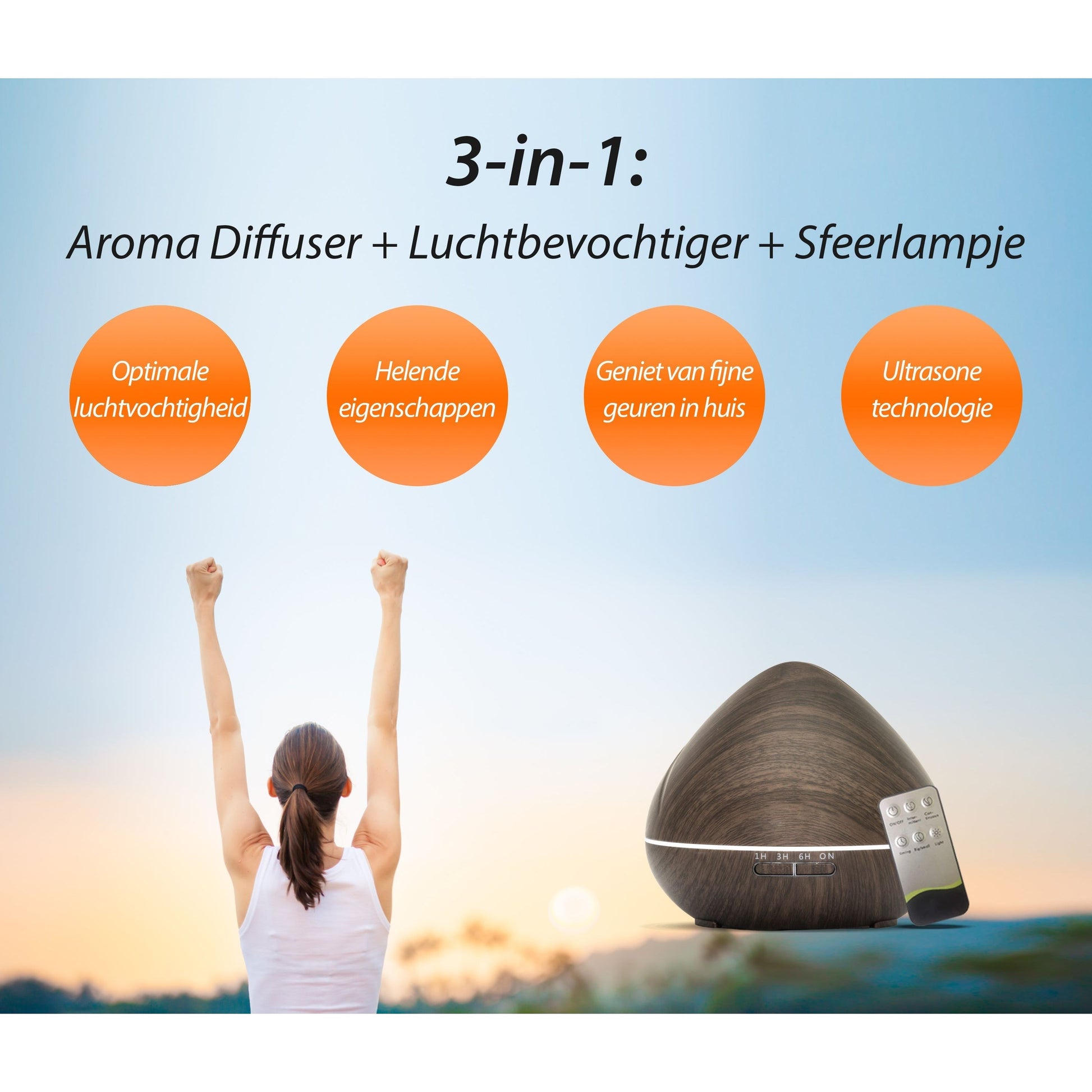 Yoga Bliss Pro - Donker Hout - Aroma Diffuser