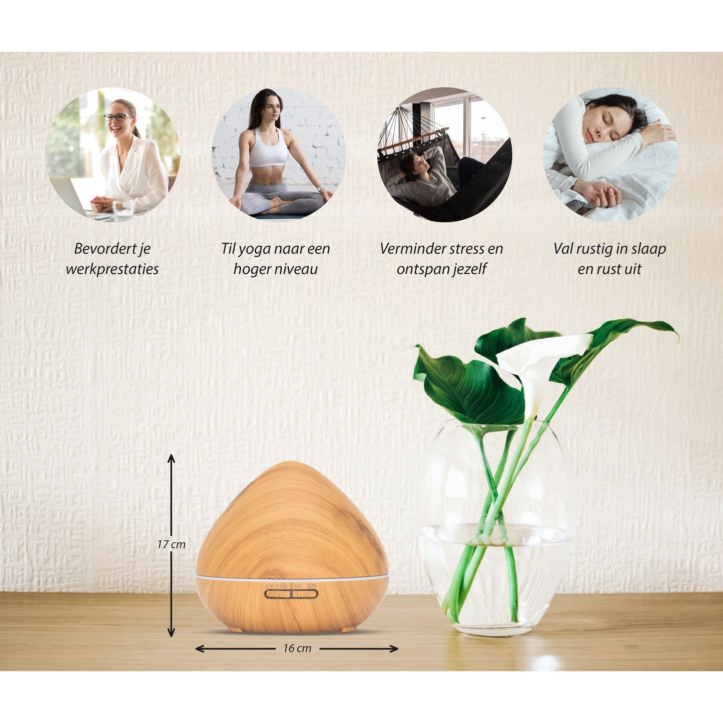 Yoga Bliss Pro - Licht Hout - Aroma Diffuser